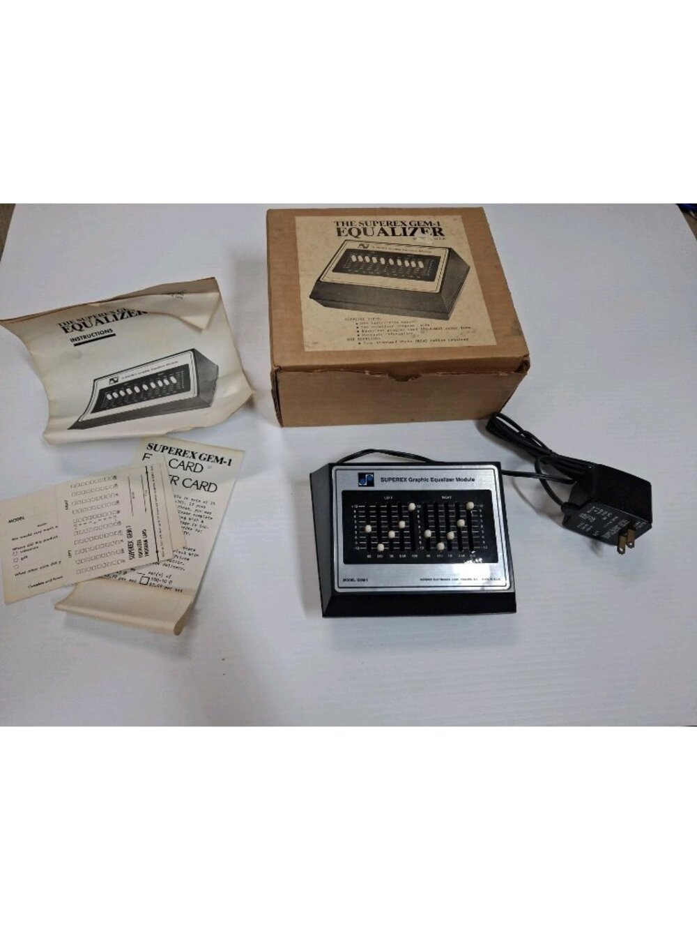 SUPEREX GEM-1  Rare Vintage Hi Fi Stereo Equalizer With Box & Instructions